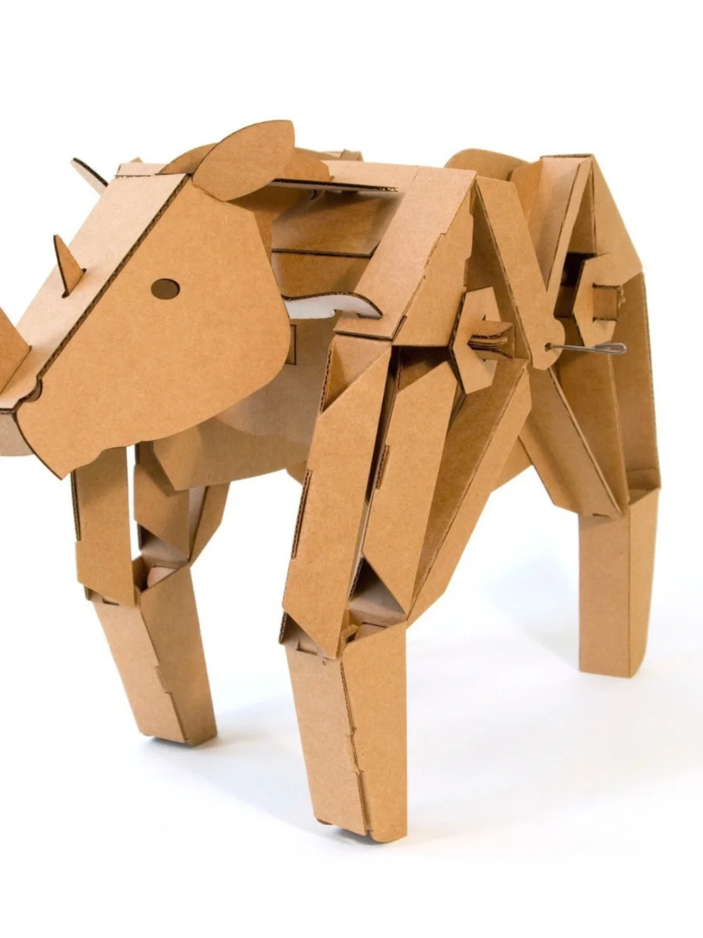 Kinetic Creatures Rory Rhino Cardboard Rhinoceros 3D Puzzle Art New Mechanical